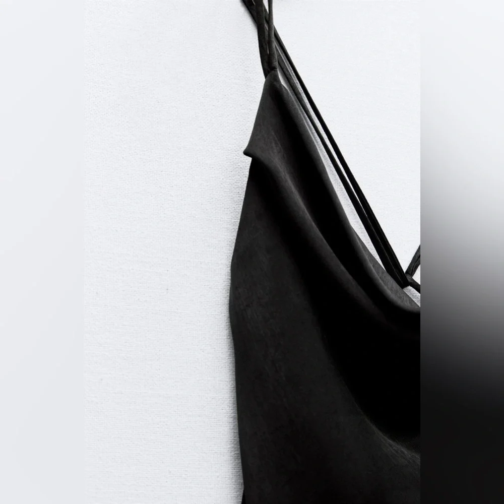 Zara Black Strappy Back Midi Dress - Picture 7 of 8